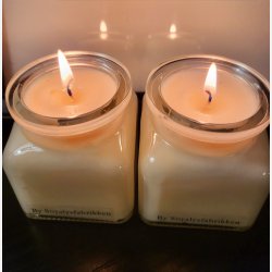 Soyalys i glas med korkprop