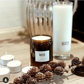 Soyalys i 17 cm hj genanvendeligt glas. 100 Brndetimer