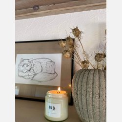 Soyalys i klart apotekerglas, 27 brndetimer